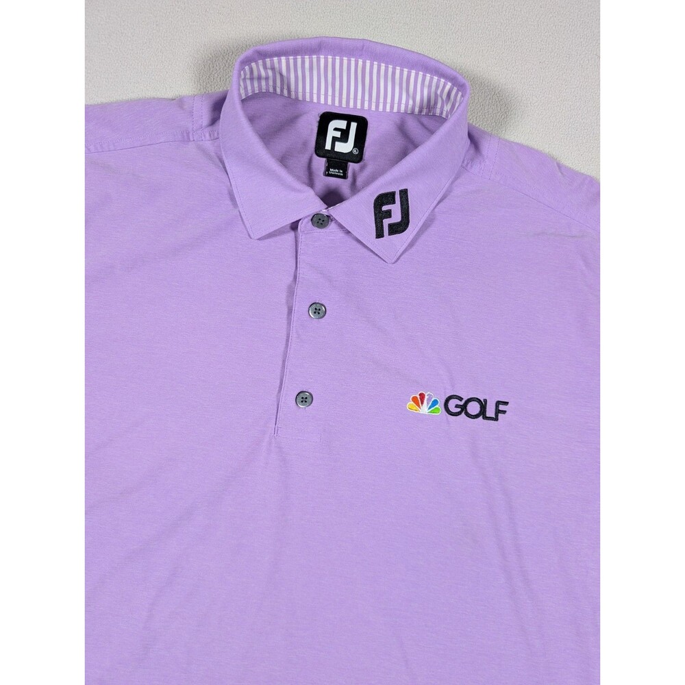 FootJoy Tour Issue Polo Shirt Men XL NBC Golf Channel FJ Pro Collar Purple